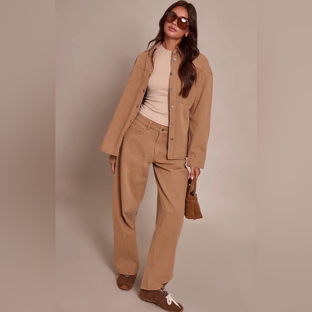 PLT Barrel Jeans and Jean Jacket Set